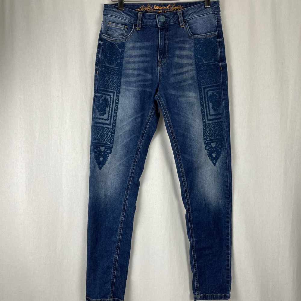 Desigual Embroidered Dark Exotic Jean 28